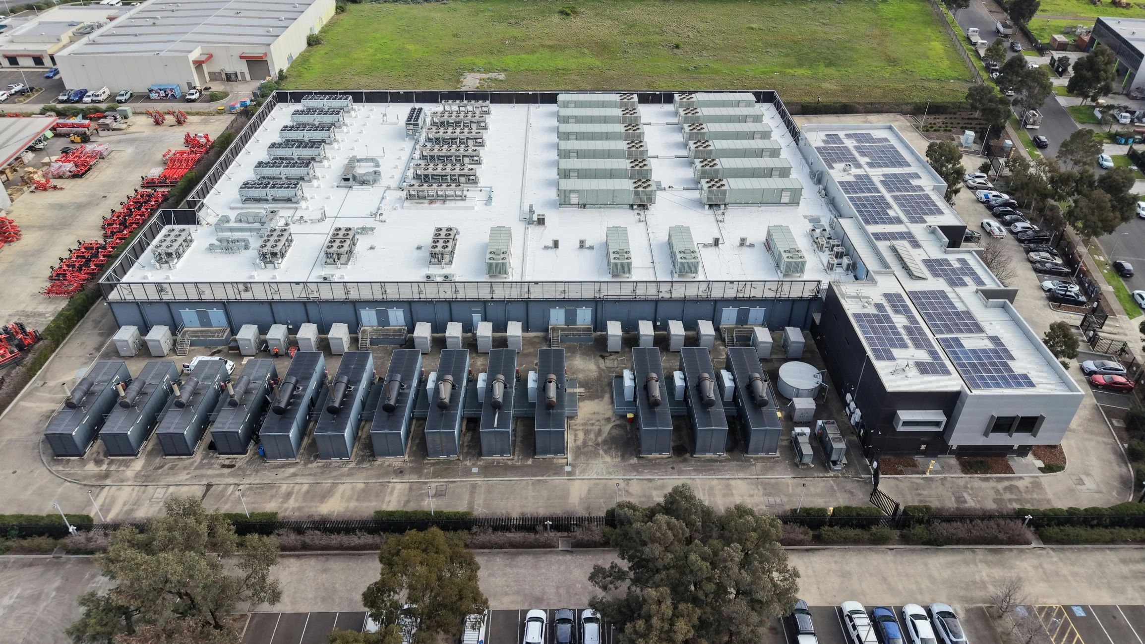 Data center infrastructure representing hardware and networking solutions